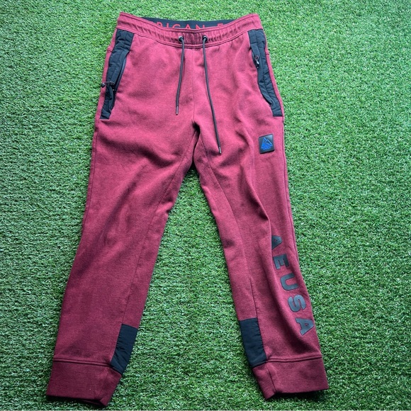 American Eagle Outfitters Other - American Eagle Jogging Active Wear Sweatpants Zip Pockets Maroon Men's M #3888